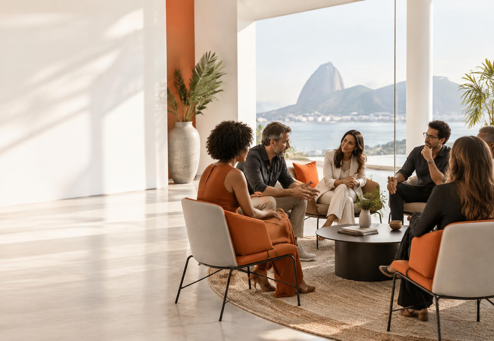 Profissionais reunidos em diálogo no Rio de Janeiro